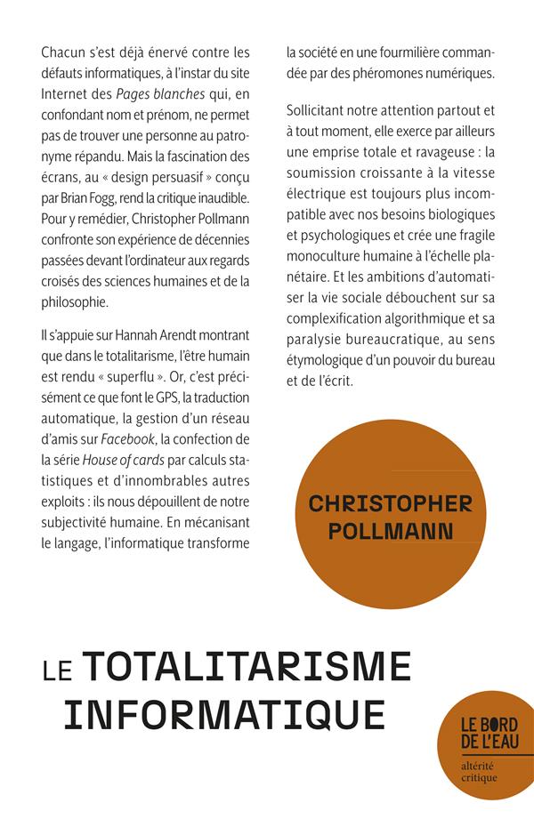 LE TOTALITARISME INFORMATIQUE