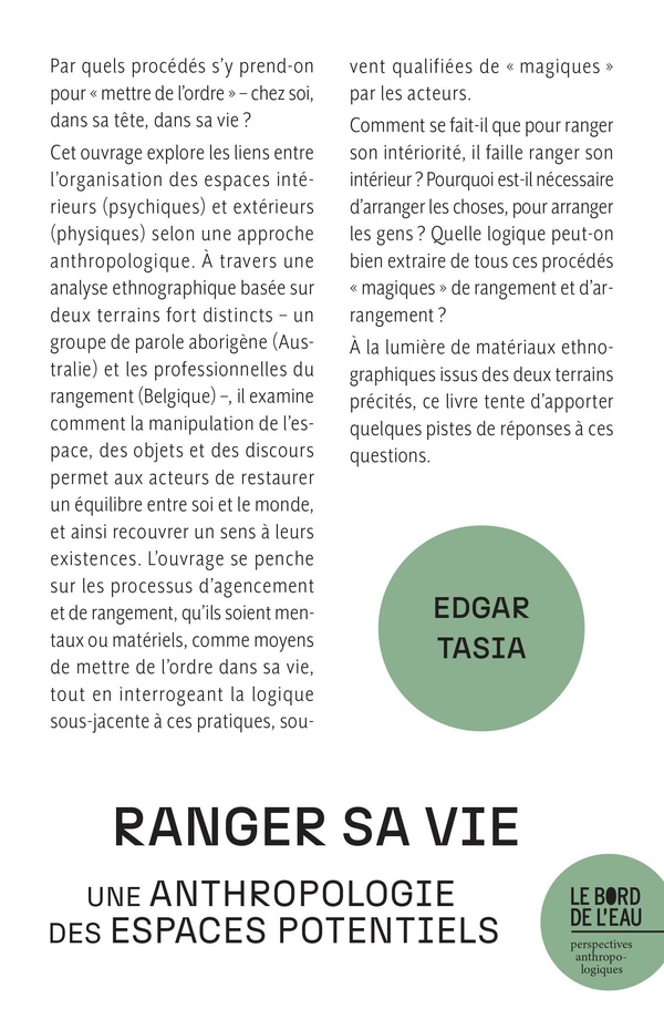 RANGER SA VIE - UNE ANTHROPOLOGIE DES ESPACES POTENTIELS