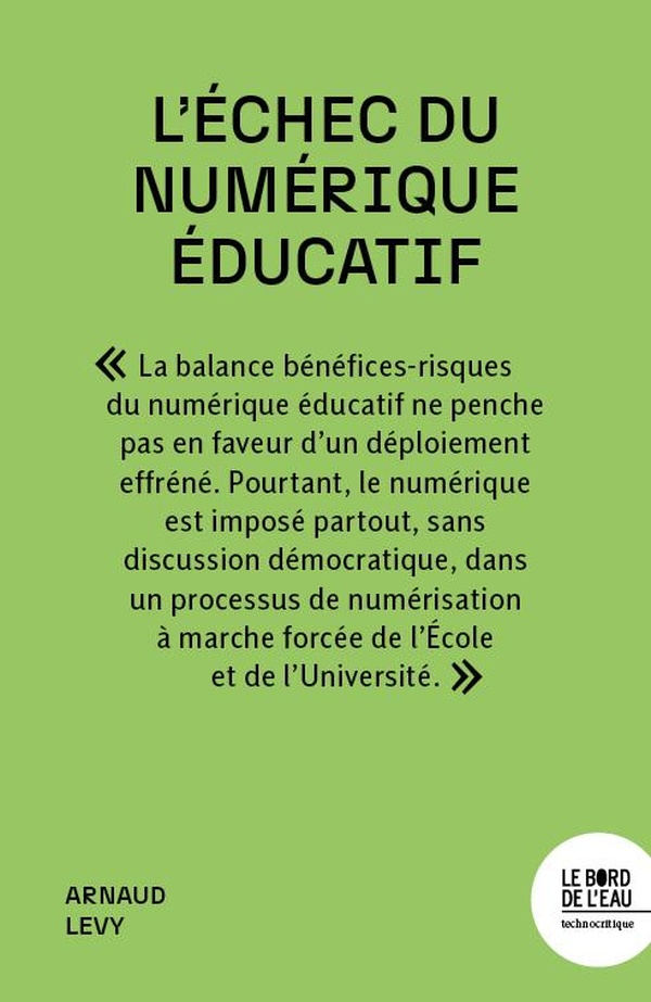 L'ECHEC DU NUMERIQUE EDUCATIF