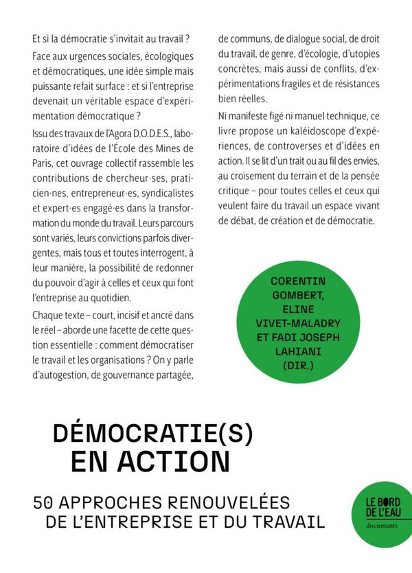 DEMOCRATIE(S) EN ACTION - 50 APPROCHES RENOUVELEES DE L'ENTREPRISE ET DU TRAVAIL