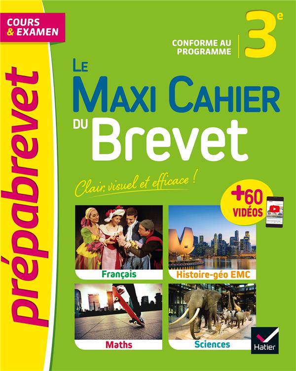 LE MAXI CAHIER DU BREVET - PREPABREVET 2022 - COURS, QUIZ, SUJETS & VIDEOS