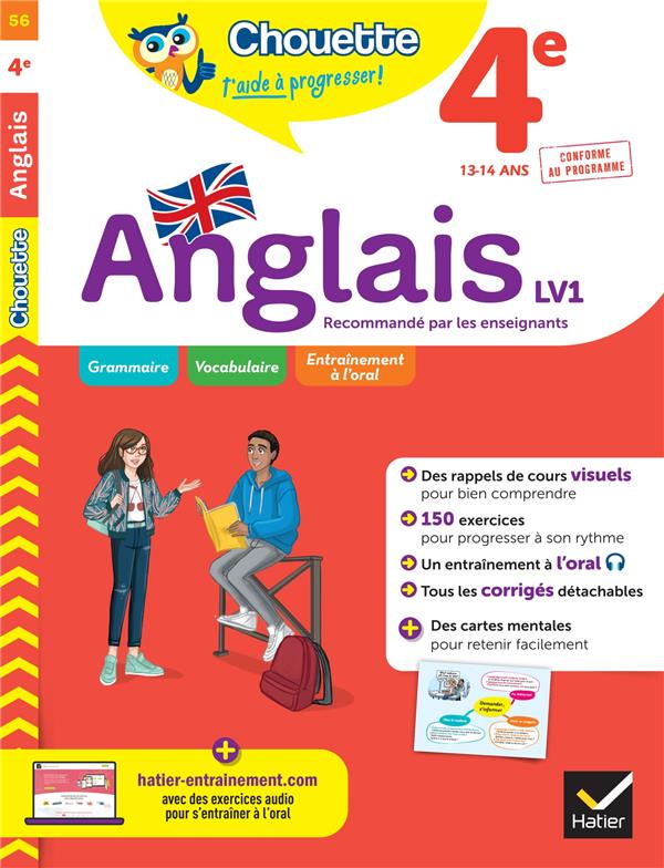 CHOUETTE - ANGLAIS 4E - LV1 (A2, A2+) - CAHIER DE REVISION ET D'ENTRAINEMENT RECOMMANDE PAR LES ENSE
