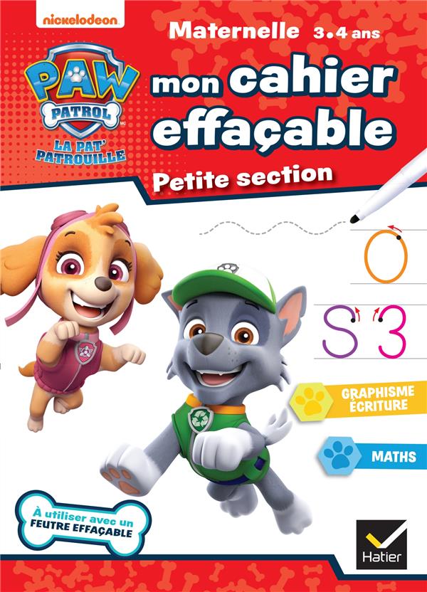 MON CAHIER EFFACABLE PAT'PATROUILLE PS