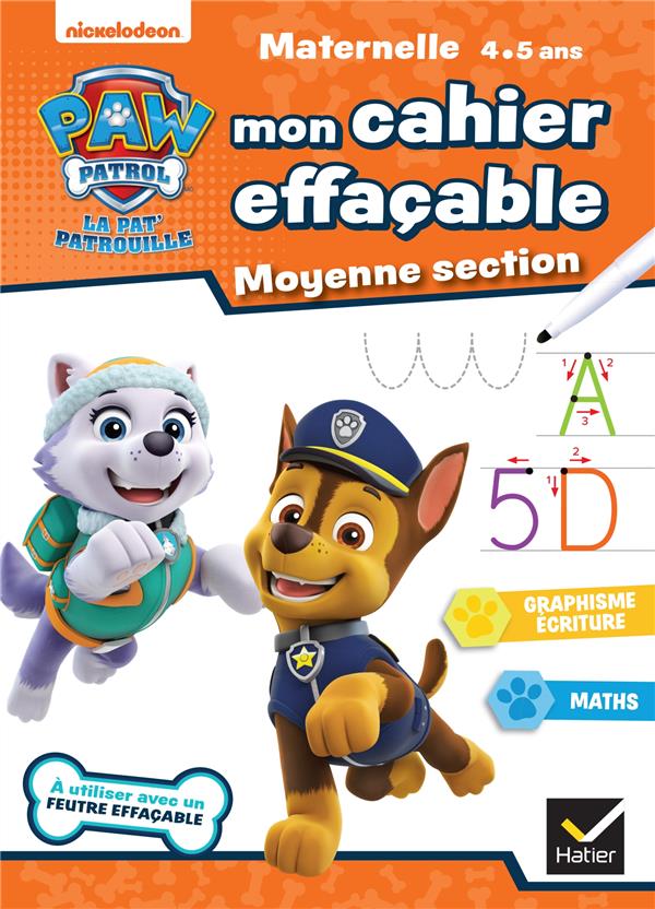 MON CAHIER EFFACABLE PAT'PATROUILLE MS