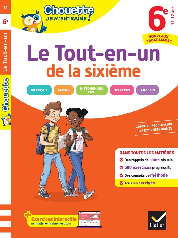 CHOUETTE JE M'ENTRAINE - LE TOUT-EN-UN 6E NOUVEAU PROGRAMME (TOUTES LES MATIERES) - CAHIER DE REVISI