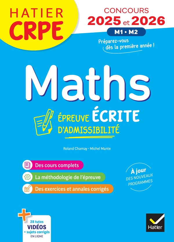 MATHEMATIQUES - CRPE 2026-2027 - EPREUVE ECRITE D'ADMISSIBILITE