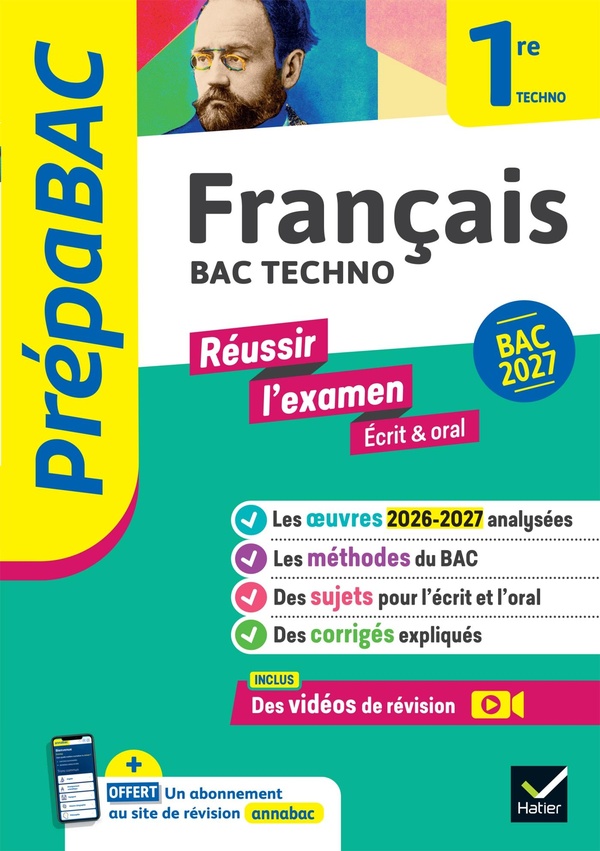 PREPABAC - FRANCAIS 1RE TECHNOLOGIQUE BAC DE FRANCAIS 2027 (ECRIT & ORAL) - AVEC LES OEUVRES AU PROG