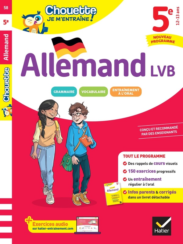 CHOUETTE - ALLEMAND 5E - LV2 (A1 VERS A2) - NOUVEAU PROGRAMME - RAPPELS DE COURS ET 100 EXERCICES CO
