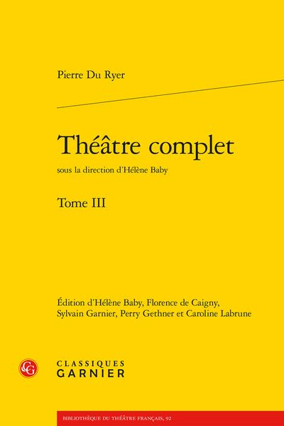 THEATRE COMPLET - TOME III