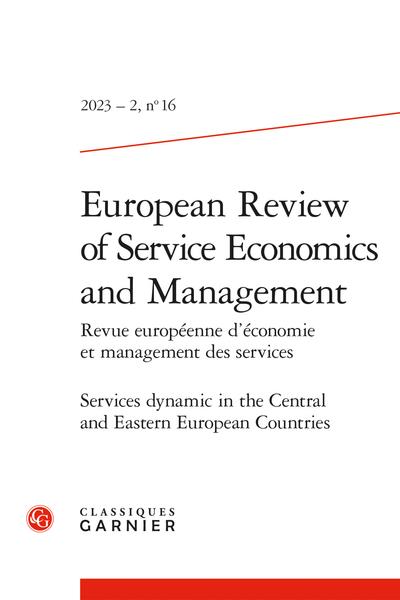 EUROPEAN REVIEW OF SERVICE ECONOMICS AND MANAGEMENT - 2023 - 2, N 16 - SERVICES DYNAMIC IN THE CENT