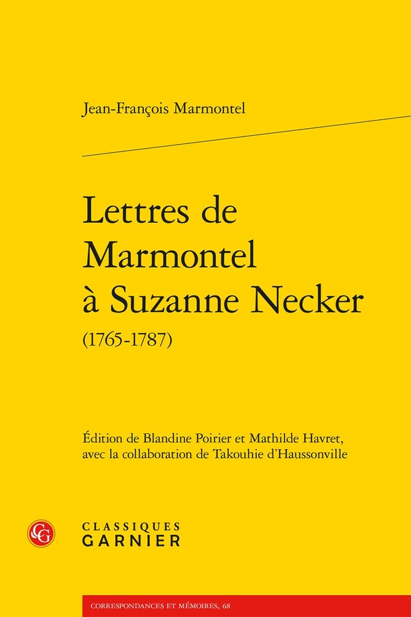 LETTRES DE MARMONTEL A SUZANNE NECKER