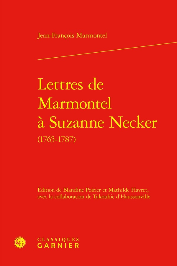 LETTRES DE MARMONTEL A SUZANNE NECKER