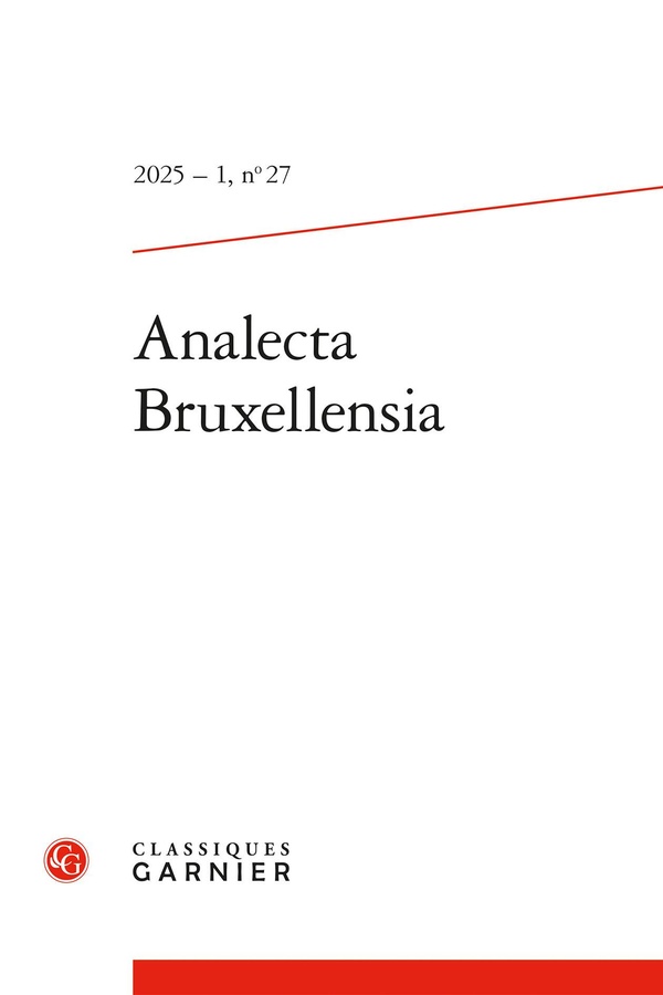 ANALECTA BRUXELLENSIA 2025 - 1, N 27 - VARIA