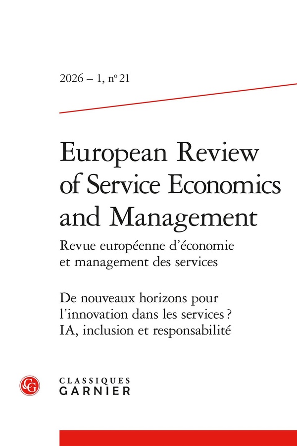 EUROPEAN REVIEW OF SERVICE ECONOMICS AND MANAGEMENT - 2026 - 1, N 21 - DE NOUVEAUX HORIZONS POUR L'