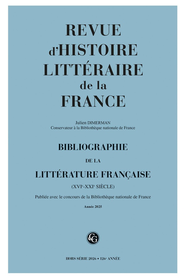 BIBLIOGRAPHIE DE LA LITTERATURE FRANCAISE 2026, ANNEE 2025 - VARIA