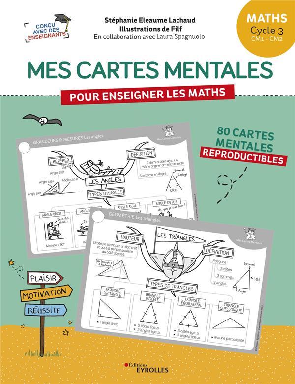 MES CARTES MENTALES POUR ENSEIGNER LES MATHS - CYCLE 3 : CM1, CM2 - 80 CARTES MENTALES REPRODUCTIBLE