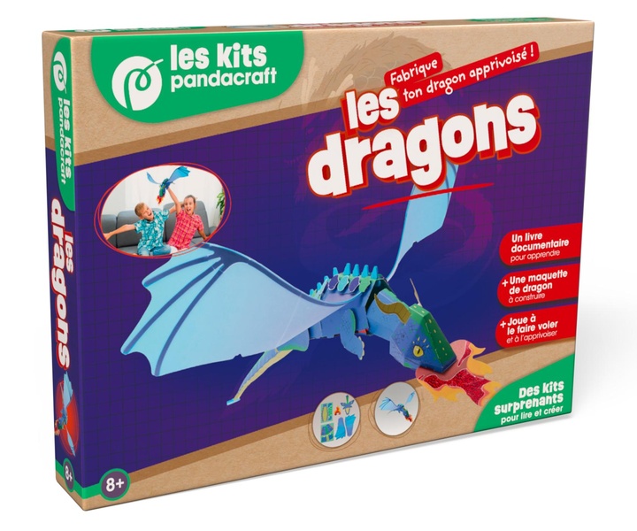 LES DRAGONS - KIT PANDACRAFT DES 8 ANS - FABRIQUE TON DRAGON APPRIVOISE !