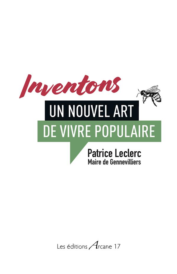 INVENTONS UN NOUVEL ART DE VIVRE POPULAIRE
