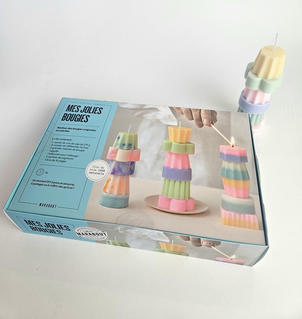 KIT MES JOLIES BOUGIES - REALISEZ DES BOUGIES ORIGINALES ET COLOREES