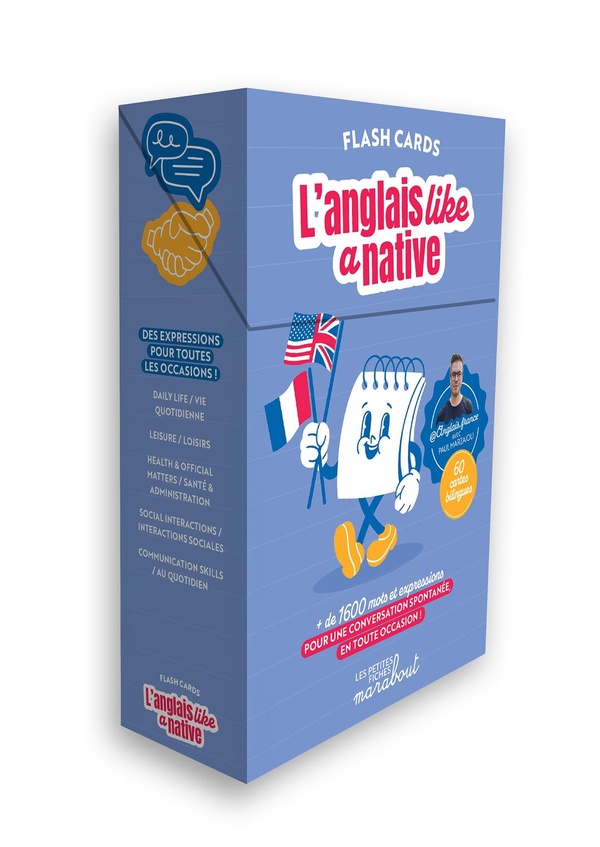 FLASH CARDS : L'ANGLAIS LIKE A NATIVE - + DE 1600 MOTS ET EXPRESSIONS POUR UNE CONVERSATION SPONTANE