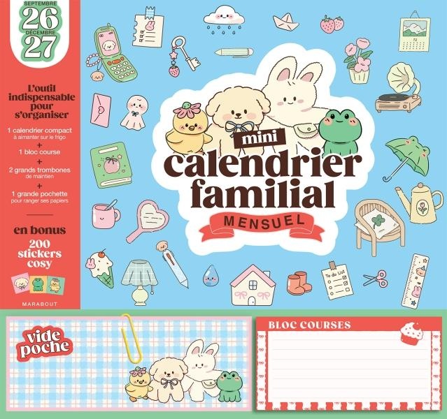MINI CALENDRIER FAMILIAL MENSUEL 2026-2027