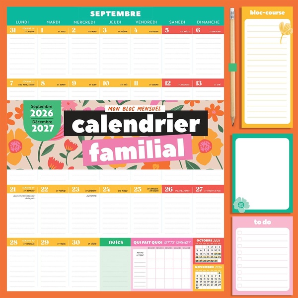 CALENDRIER FAMILIAL BLOC MENSUEL 2026-2027
