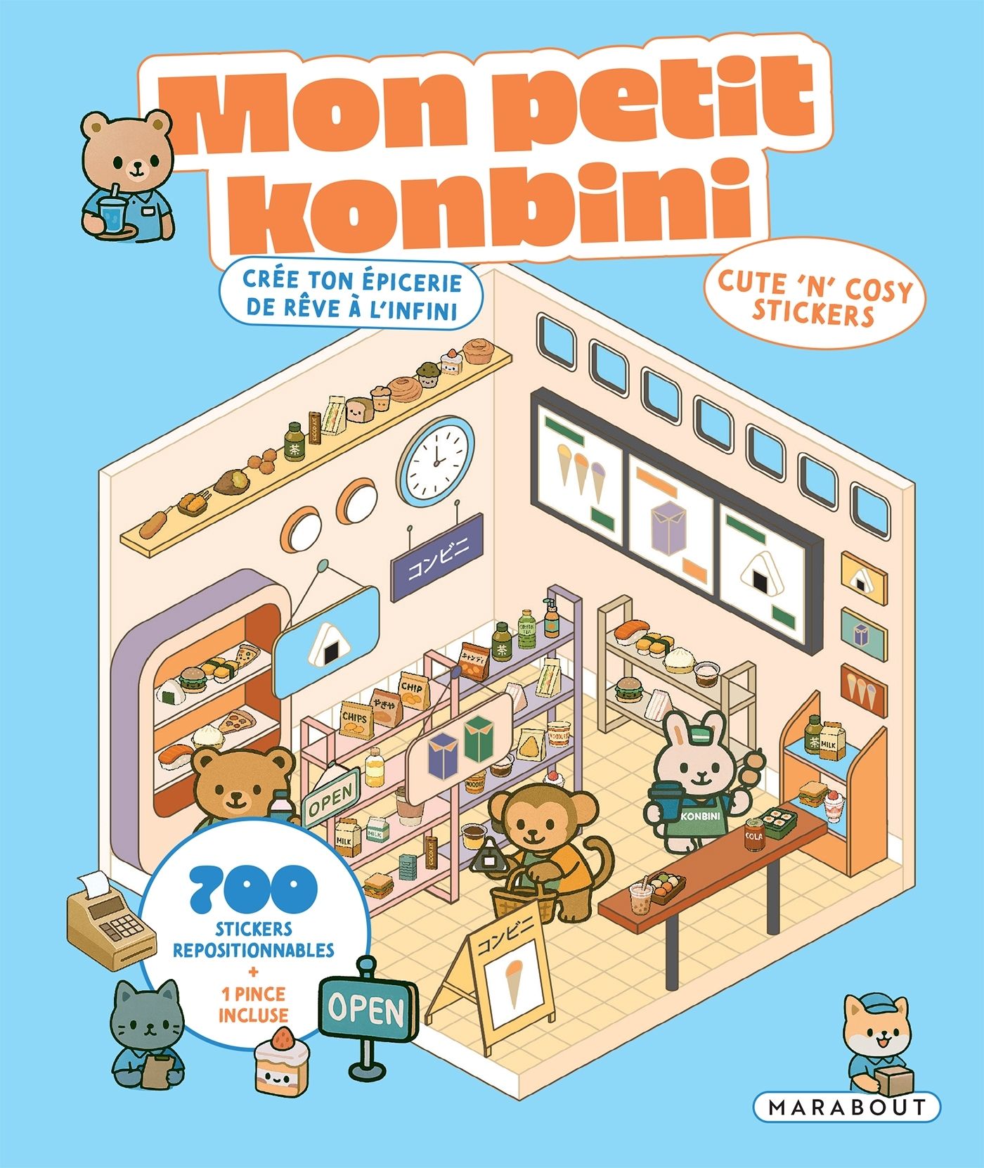 CUTE 'N' COSY STICKERS - MON PETIT KONBINI - CREE TON EPICERIE DE REVE A L'INFINI