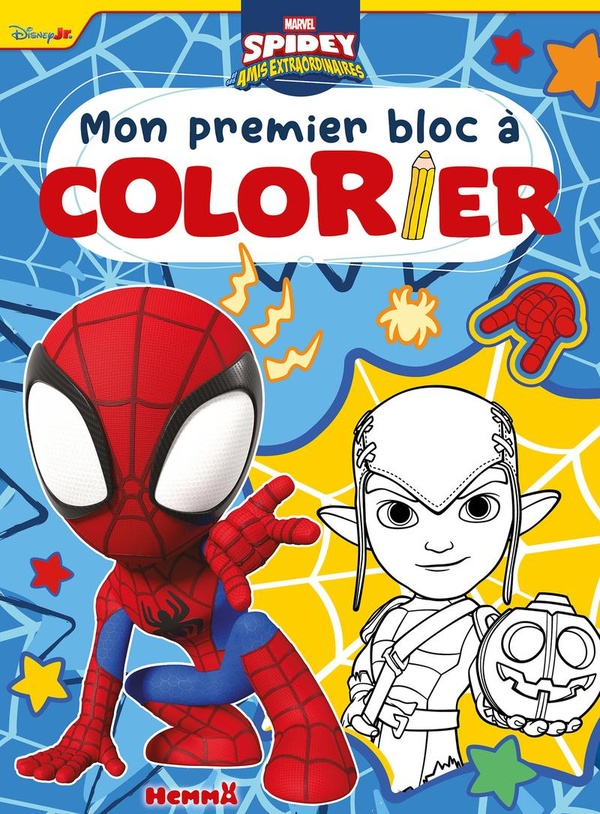 MARVEL SPIDEY ET SES AMIS EXTRAORDINAIRES - MON PREMIER BLOC A COLORIER (SPIDEY ET BOUFFON VERT)