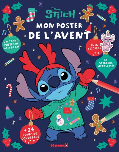 DISNEY STITCH - MON POSTER DE L'AVENT - 24 JOURS DE COLORIAGE - UN GRAND POSTER DE 40X60CM - AVEC ST