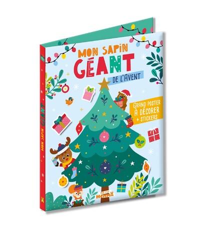 MON P'TIT HEMMA - MON SAPIN GEANT DE L'AVENT - GRAND POSTER A DECORER + STICKERS - 24 COLOS