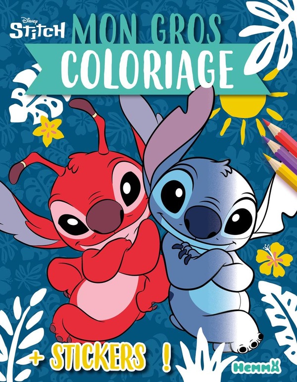 DISNEY STITCH - MON GROS COLORIAGE + STICKERS ! (STITCH ET LEROY)
