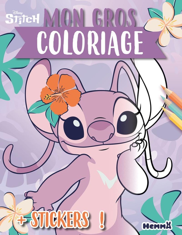 DISNEY STITCH - MON GROS COLORIAGE + STICKERS ! (ANGEL)