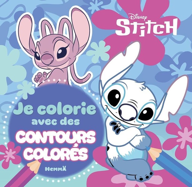 DISNEY STITCH - JE COLORIE AVEC DES CONTOURS COLORES