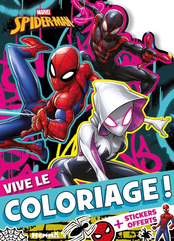 MARVEL SPIDER-MAN - VIVE LE COLORIAGE ! (SPIDER-MAN ET GHOST-SPIDER FOND ROSE)