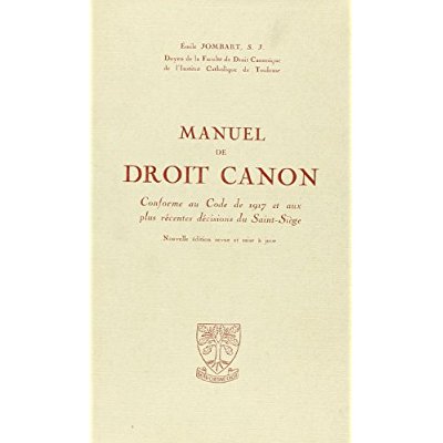 MANUEL DE DROIT CANON