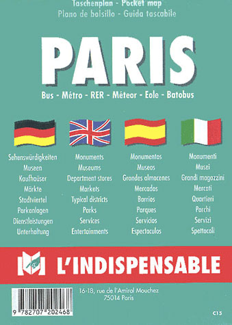 C15 PARIS TOURIST MAP - L'INDISPENSABLE