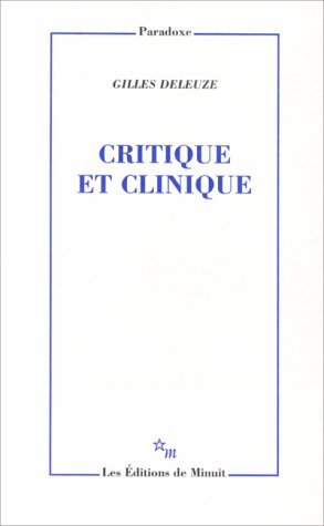 CRITIQUE ET CLINIQUE