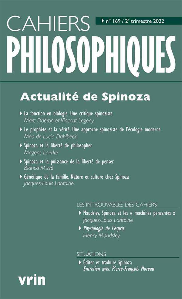 ACTUALITE DE SPINOZA