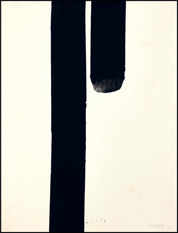PIERRE SOULAGES. UNE AUTRE LUMIERE. PEINTURES SUR PAPIER - ILLUSTRATIONS, COULEUR