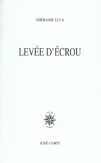 LEVEE D'ECROU