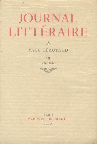 JOURNAL LITTERAIRE (TOME 3-1910-1921)