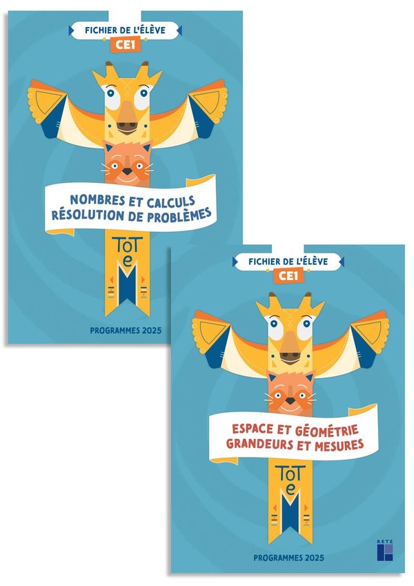 TOTEM - MATHEMATIQUES CE1 FICHIER DE L'ELEVE EN 2 VOLUMES (NUMERATION + GEOMETRIE) PROGRAMMES 2025