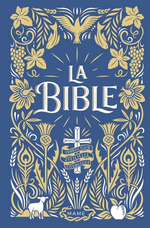 LA BIBLE RELIEE + JASPAGE FONCEE - BLEU MARINE