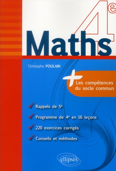 MATHS 4E - FICHES DE RAPPEL + EXERCICES CORRIGES