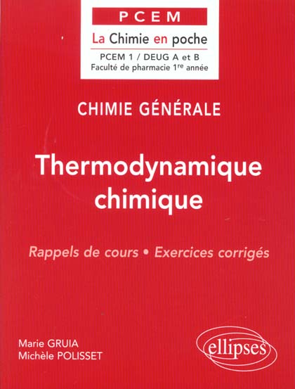 CHIMIE GENERALE - 2 - THERMODYNAMIQUE CHIMIQUE