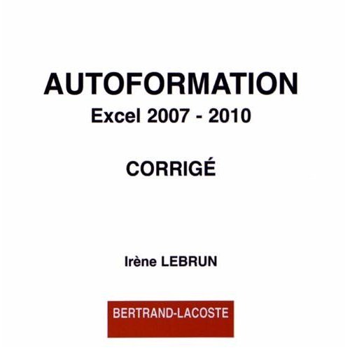 CD CORRIGE AUTOFORMATION EXCEL 2007-2010