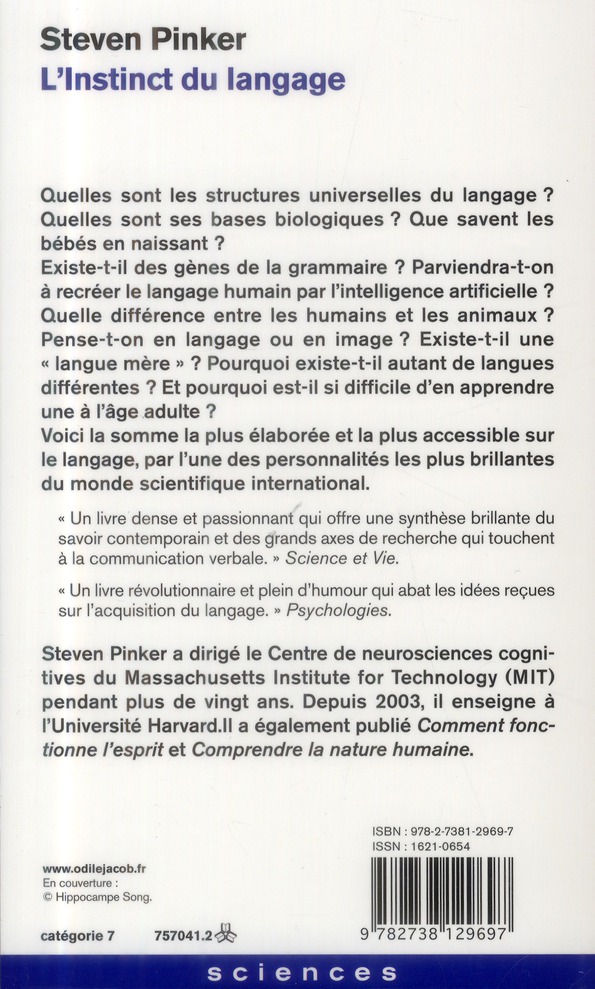 L'INSTINCT DU LANGAGE