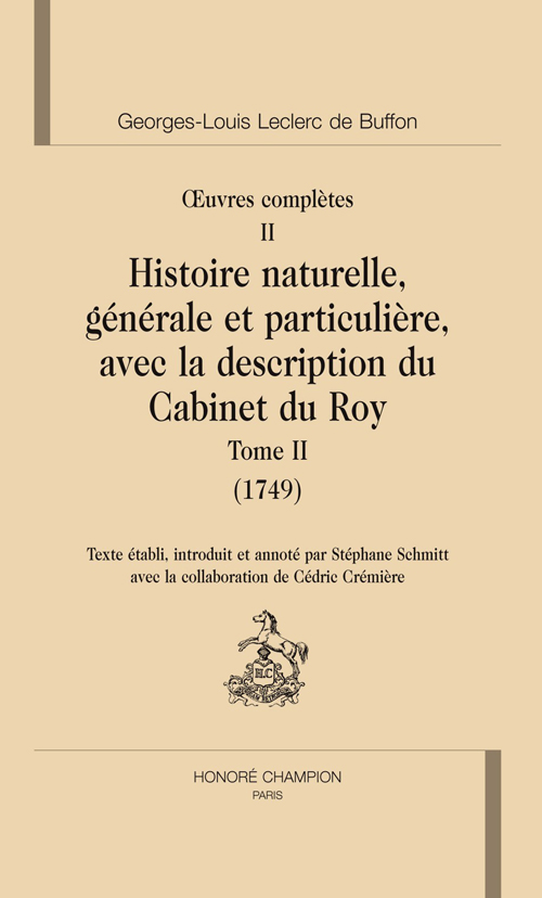 OEUVRES COMPLETES T2. HISTOIRE NATURELLE T2 (1749).
