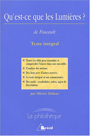 QU'EST-CE QUE LES LUMIERES ? (FOUCAULT)