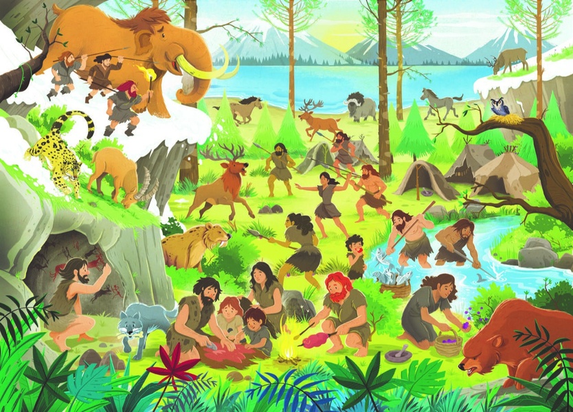 LA PREHISTOIRE - 48 PIECES - PUZZLE